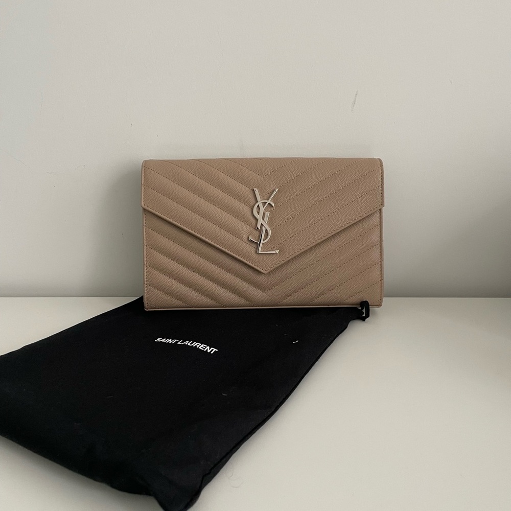（sold) Saint Laurent YSL Monogram Large Wallet on Chain